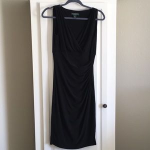 Ralph Lauren Black V Neck Sleeveless Dress